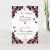 Burgundy Silver Butterfly Quinceanera Programm (Rückseite)