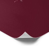 Burgundy & Silver Chic Hochzeitsfeier ohne Stecker Poster (Ecke)