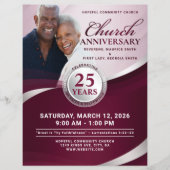 Burgundy & Silver Church Anniversary Flyer (Vorne)