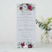 Burgundy Silver Gray Rose Botanisch Programm (Stehend Vorderseite)