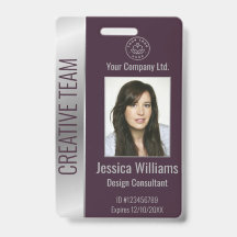 Burgundy Silver ID für personalisierte Unternehmen