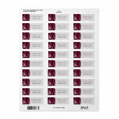 Burgundy Silver Light Gray Wedding Rücksendeadress (Vorne)