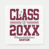 Burgundy|Silver Schließ Class Year Serviette (Vorderseite)