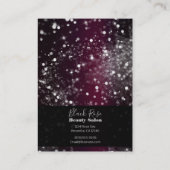 Burgundy Silver Sparkling Lights Sparkle Glitzer Visitenkarte (Rückseite)