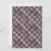 Burgundy Silver Vintag Deko Pattern Wedding Einladung (Rückseite)