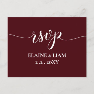Burgundy Simple Calligraphy Moderne UAWG Einladungspostkarte