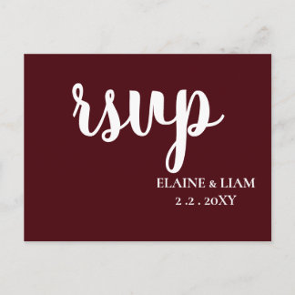 Burgundy Simple Calligraphy Moderne UAWG Einladungspostkarte