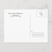 Burgundy Simple Calligraphy Save the Date Ankündigungspostkarte (Rückseite)