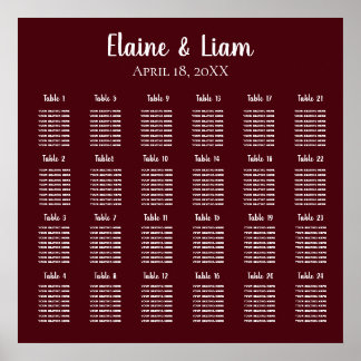 Burgundy Simple Calligraphy Wedding Poster
