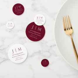Burgundy Simple Formal Monogram Classic Wedding Konfetti