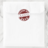 Burgundy Simple Graduate Runder Aufkleber (Tasche)