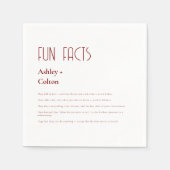 Burgundy Simple Minimal Fun Facts Couple Wedding  Serviette (Vorderseite)