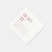 Burgundy Simple Minimal Fun Facts Couple Wedding  Serviette (Ecke)