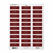 Burgundy Simple Script Return Address Label (Vorne)