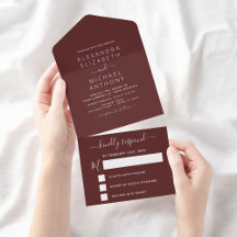 Burgundy Simple Wedding Modern Typografy Romantic