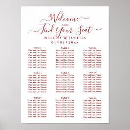 BURGUNDY SITZENCHART|DIY FARBE POSTER