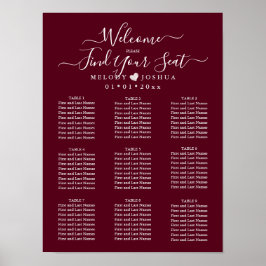 BURGUNDY SITZENCHART|DIY FARBE POSTER