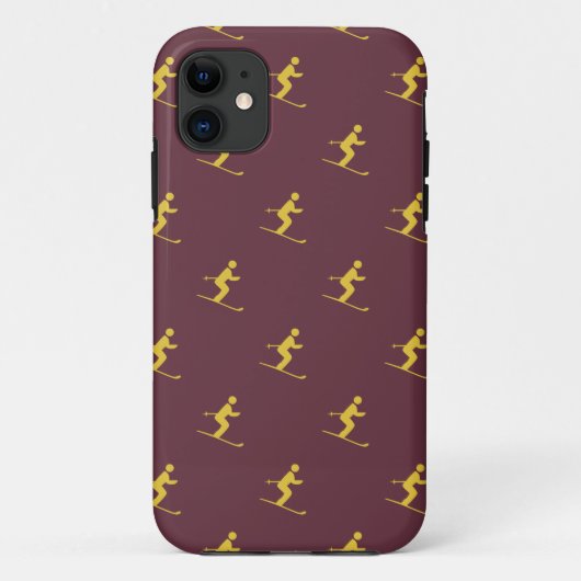 Burgundy Skier Case-Mate iPhone Hülle (Rückseite)