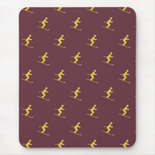 Burgundy Skier Mousepad (Vorne)