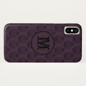 Burgundy Skull Halloween Personalisiertes Monogram Case-Mate iPhone Hülle (Rückseite (Horizontal))