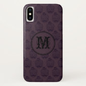 Burgundy Skull Halloween Personalisiertes Monogram Case-Mate iPhone Hülle (Rückseite)