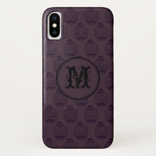 Burgundy Skull Halloween Personalisiertes Monogram Case-Mate iPhone Hülle