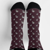 Burgundy Skull Halloween Socks with Name Socken (Oben)