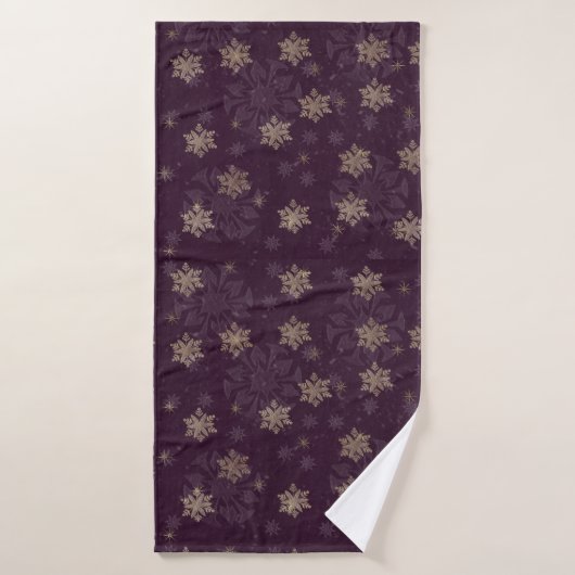 Burgundy Snowflake Badehandtuch (Badehandtuch)