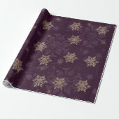 Burgundy Snowflake Geschenkpapier (Ungerollt)