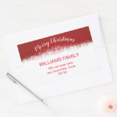 Burgundy Snowflakes Rücksendeadresse Rechteckiger Aufkleber (Umschlag)