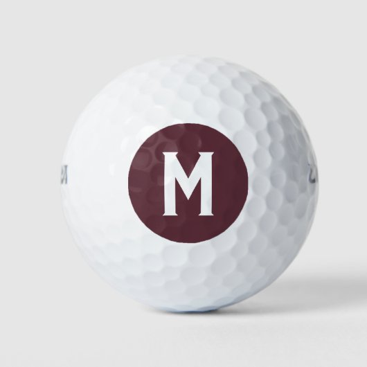 Burgundy Solid Color Customizing Letter Golfball (Vorderseite)