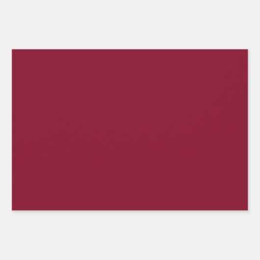 Burgundy Solid Color Geschenkpapier Set (Vorderseite)