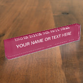Burgundy Solid Color Namensplakette (Seite)