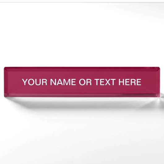 Burgundy Solid Color Namensplakette (Vorderseite)