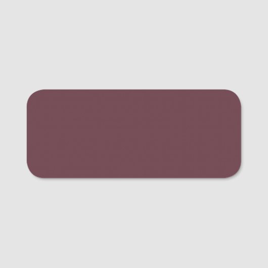 Burgundy Solid Color Namensschild (Vorderseite)