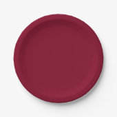 Burgundy Solid Color Pappteller (Vorderseite)