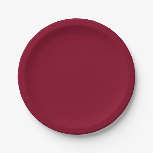 Burgundy Solid Color Pappteller (Vorderseite)