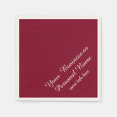 Burgundy solide Farbe - personalisiert Serviette (Vorderseite)