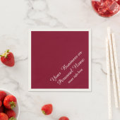 Burgundy solide Farbe - personalisiert Serviette (Beispiel)