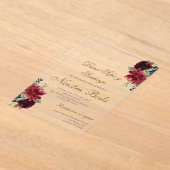 Burgundy Spanish Wedding Akryllische Einladung (Ablage )