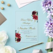 Burgundy Spanish Wedding Akryllische Einladung (In Situ (Hochzeit))