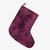 Burgundy Sparkle Großer Weihnachtsstrumpf (Vorderansicht (hängend))