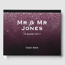 Burgundy Sparkle Mr & Mr. Wedding Gästebuch