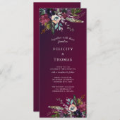 Burgundy Splendor Boho Floral Wedding Einladung (Vorne/Hinten)