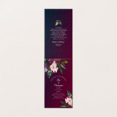 Burgundy Splendor Floral Classic Wedding Program (Außenseite Aufgefaltet)