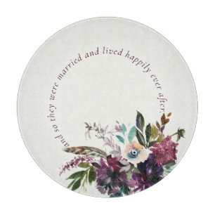 Burgundy Splendor Watercolor Floral Ivory Wedding Schneidebrett