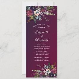 Burgundy Splendor Watercolor Floral Wedding Einladung