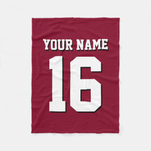 Burgundy Sporty Team Jersey Fleecedecke