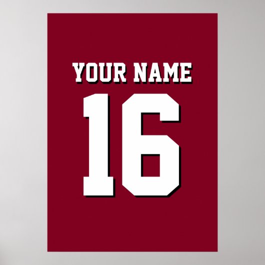 Burgundy Sporty Team Jersey Poster (Vorne)