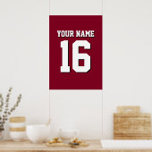 Burgundy Sporty Team Jersey Poster (Küche)